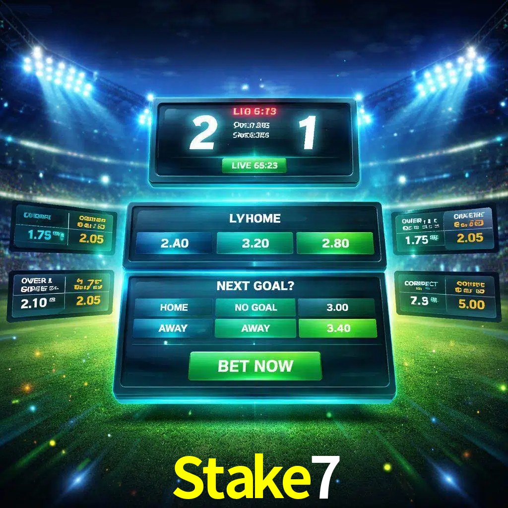 Vista de apuestas en vivo Stake7 durante un partido en curso